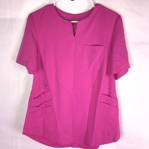 Climate Right Cuddle Duds Pink Scrub Top Womens Size Small